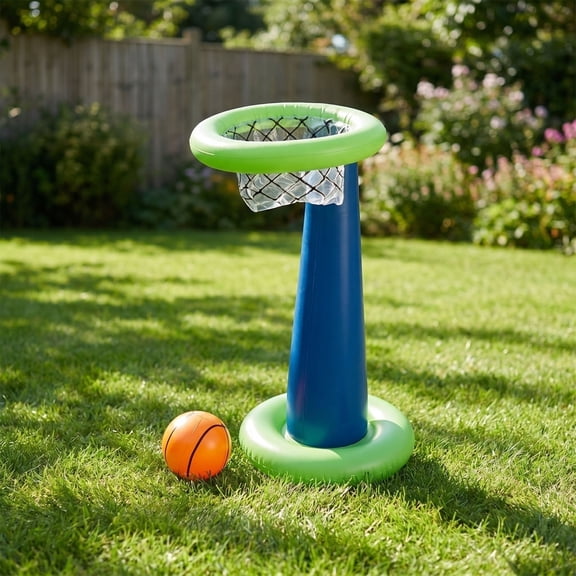 Inflatable Basketball Hoop Stand Outdoor Pool Party Game Floating Water Basketball Frame Adult Family Summer Backyard Beach Fun Sports Activity Decor