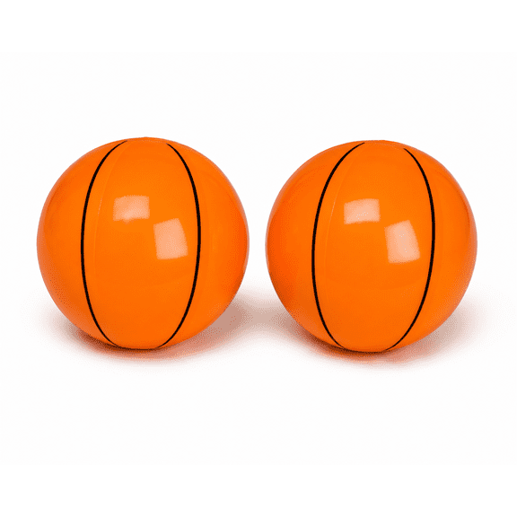 Inflatable Basketball Toy Classic Design Lightweight Easy To Inflate Indoor Outdoor Play 16 Inch, 2-Pack