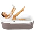 thumbnail image 1 of Inflatable Bathtub,Foldable Portable Freestanding Bathtub Large Inflatable Bathtub for Adults Unisex SPA Bathtub for Shower with Electric Air Pump 51"x32"x22" (Lotus Root Pink), 1 of 7