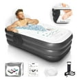 Inflatable Bathtub with Pump and Bath Pillow Headrest, Outdoor & Indoor