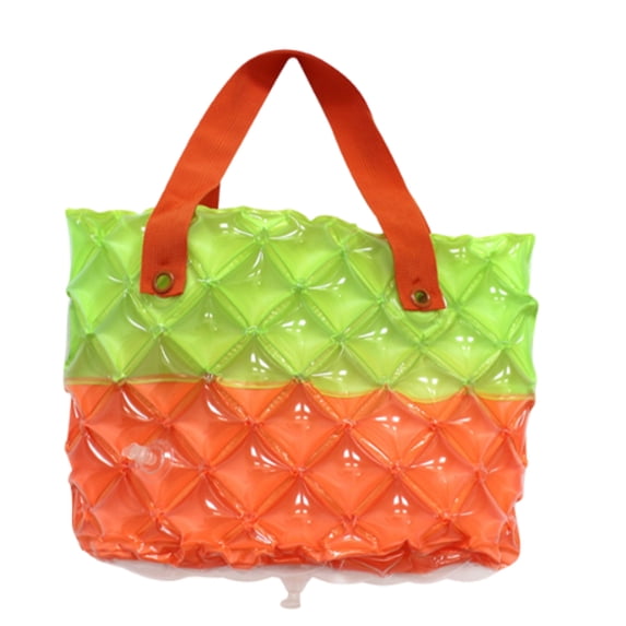 Inflatable Beach Bag Waterproof PVC Tote, Sandproof Handbag for Swimming and Pool, Portable Travel Shoulder Bag for Vacation Essentials, Clear Summer Storage Bag for Beach Trip