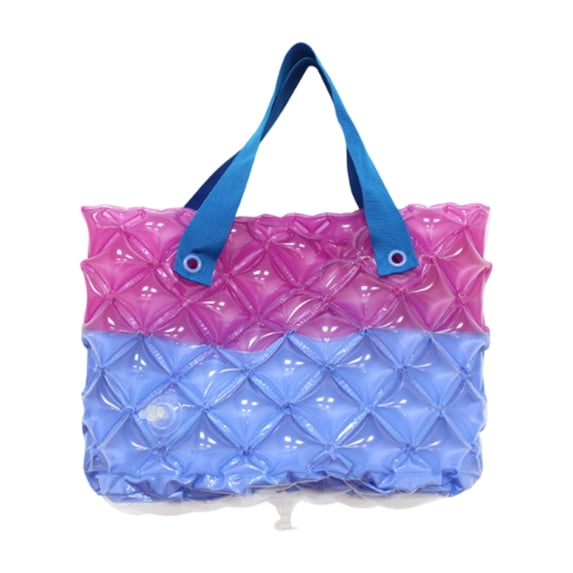 Inflatable Beach Bag Waterproof PVC Tote, Sandproof Handbag for Swimming and Pool, Portable Travel Shoulder Bag for Vacation Essentials, Clear Summer Storage Bag for Beach Trip