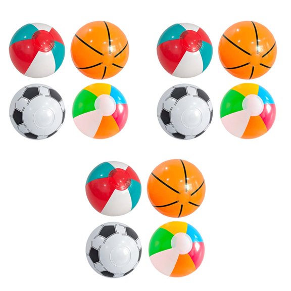 Inflatable Beach Ball, Beach Balls for Student, 12 in Diameter, Pool Balls for Swimming Pool, Multi Color, 12 Pc Pack, Summer Outdoor Toys for Student