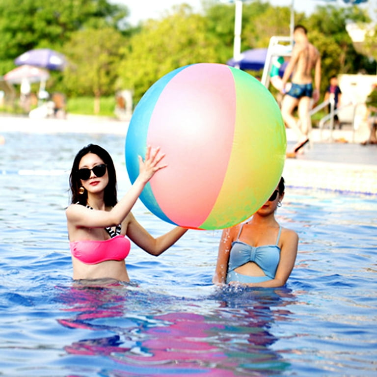 Inflatable Beach Ball Classic Rainbow Color Birthday Pool Party Favors Summer Water Toy Fun Play Beachball Game 32in Walmart