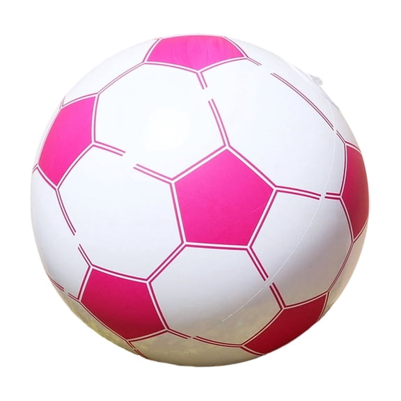 Inflatable Beach Ball for Kids – Pink Soccer-Style Floating Toy with Hexagon & Pentagon Panels, Perfect for Pool Parties, Beach Vacations & Outdoor Play, 12 Inch Diameter