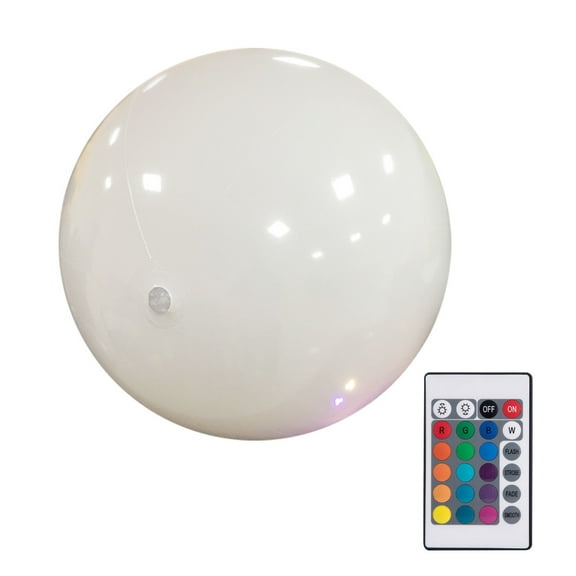 Inflatable Beach Ball LED Light Up Pool Toy 16 Inch Glow Floating Ball with Remote Control Water Game Party Decoration for Summer Pool Party Outdoor Indoor
