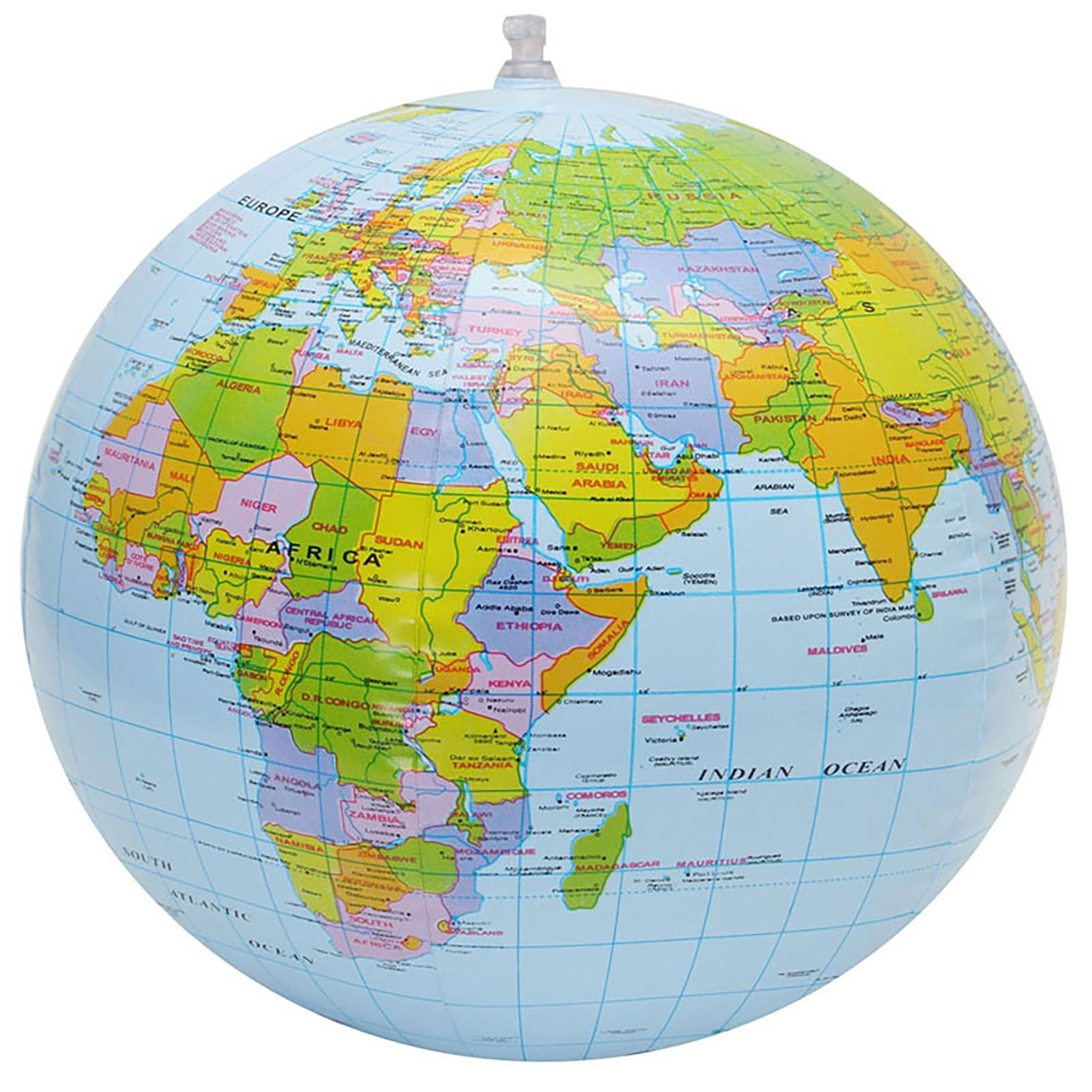 Inflatable Beach Ball|PVC Earth Blow Up World Globe|16 Inches ...
