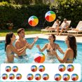 thumbnail image 1 of Inflatable Beach Balls 5 Pack, 6-Color PVC Swimming Pool Toys for Summer Water Games, Hawaiian Party Favors, 7.9in, 10.6in, 13.4in Sizes Available, 1 of 7