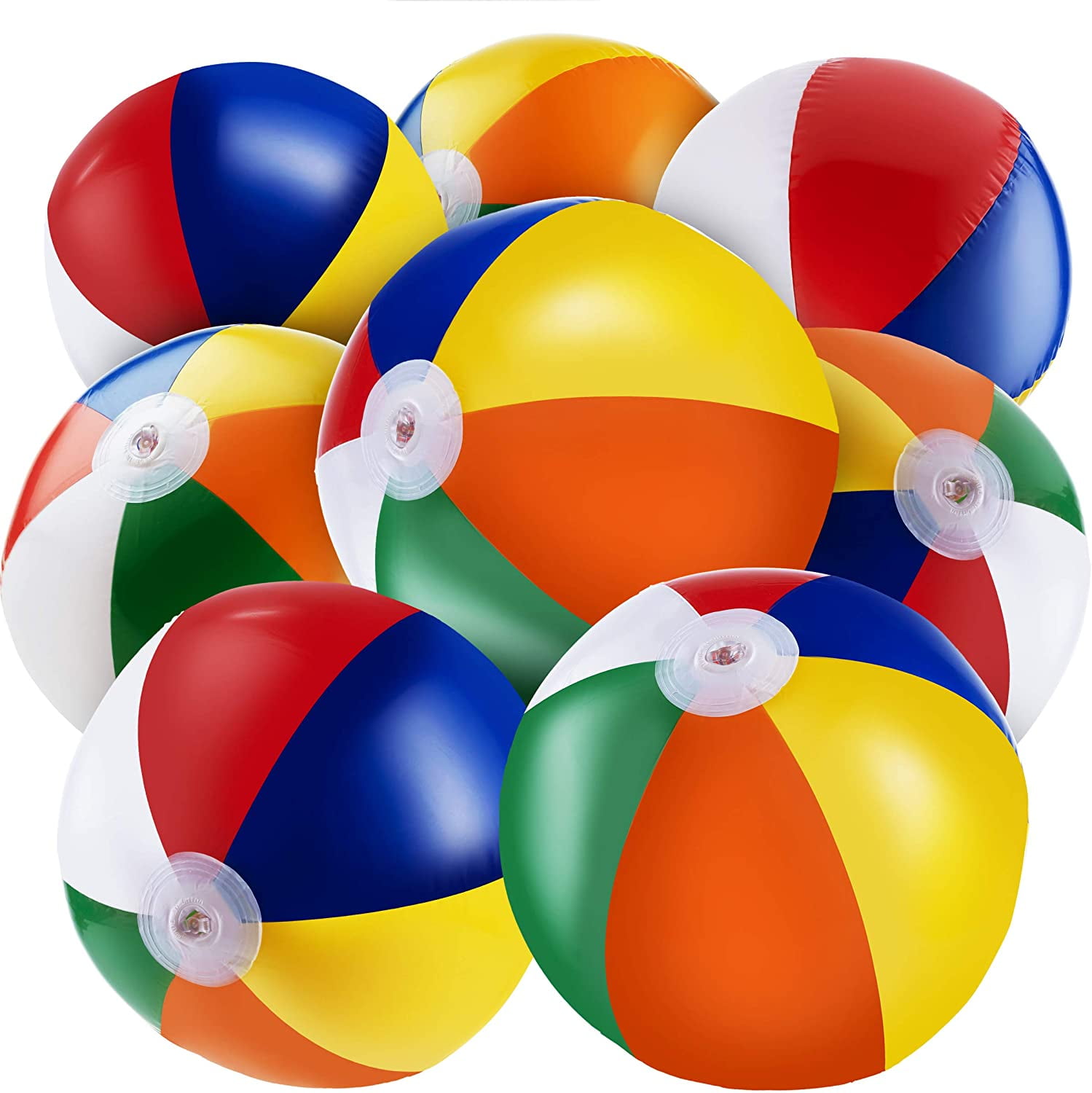 Inflatable Beach Balls Bulk Pack of 12 16 Inch Inflatable Rainbow Beach Balls for Kids Dozen Beach Ball for Kids Beach Toys Kids Pool Toys Rainbow Party Decorations Pool Party Favors