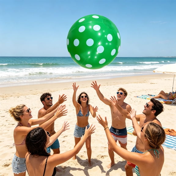 Inflatable Beach Balls,Polka Dot Beach Balls Floaters,Heavy Duty Vinyl Floatation Pool Toys for Pool Beach Party,UV Resistant Pool Décor