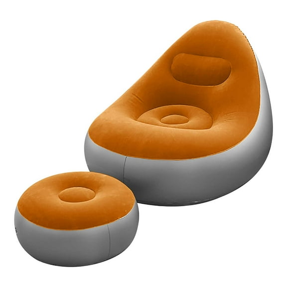 Inflatable Bean Bag Chair for Adults Blow up Chair Lazy Sofa Lounge Folding Portable Movie Night Chair for Reading Room Bedroom Living Room Camping(Dark Grey)