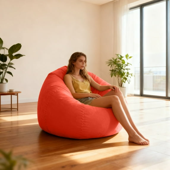 Inflatable Bean Bag Chair, Ergonomic Portable Lounger with Thickened Support for Back and Neck, Waterproof Folding Lazy Sofa for Adults, Indoor and Outdoor Use