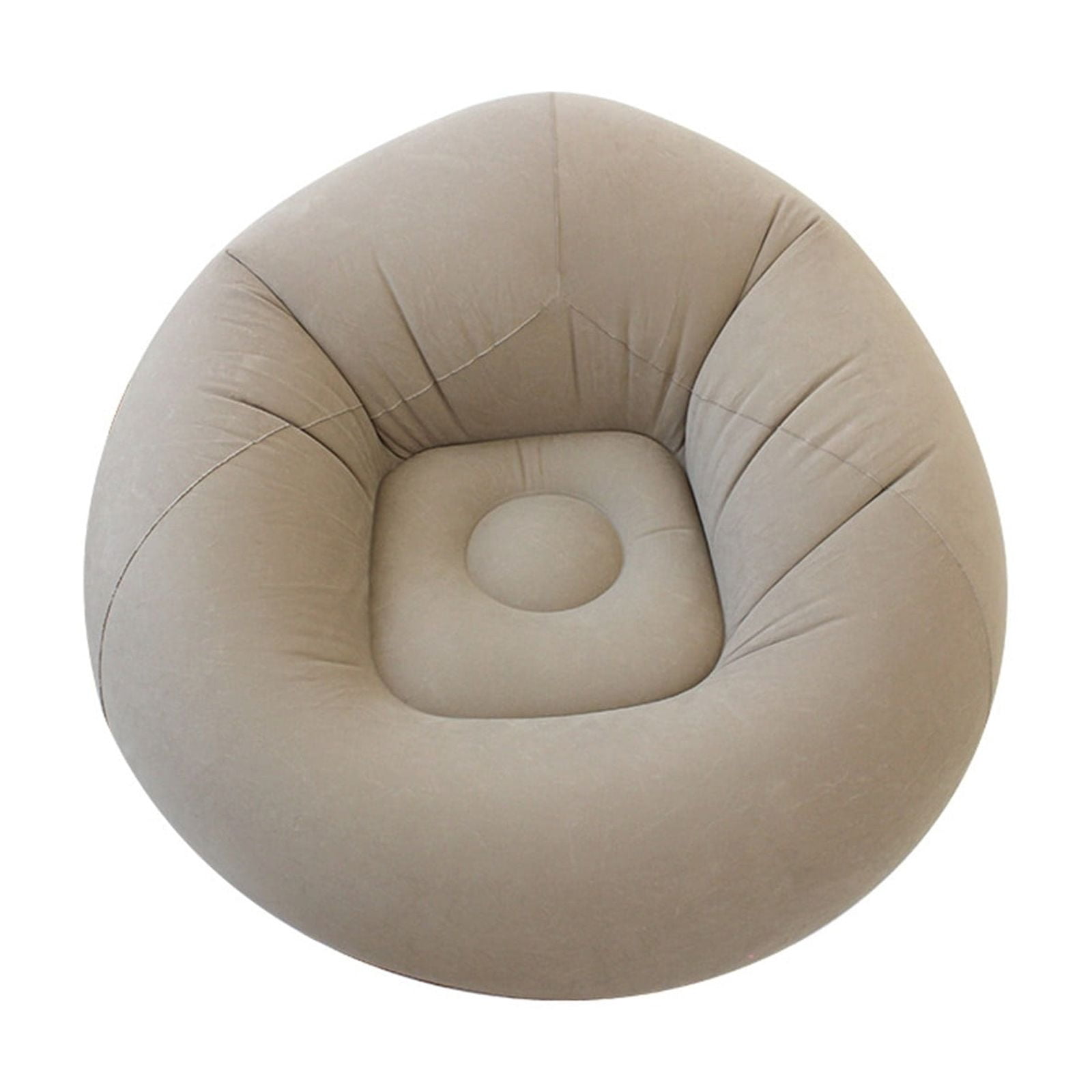 Inflatable Bean Bag Chair for Adults - Beanless Blow Up Lounge Sofa with Corduroy Flocking, Portable Folding Chair for Camping Reading
