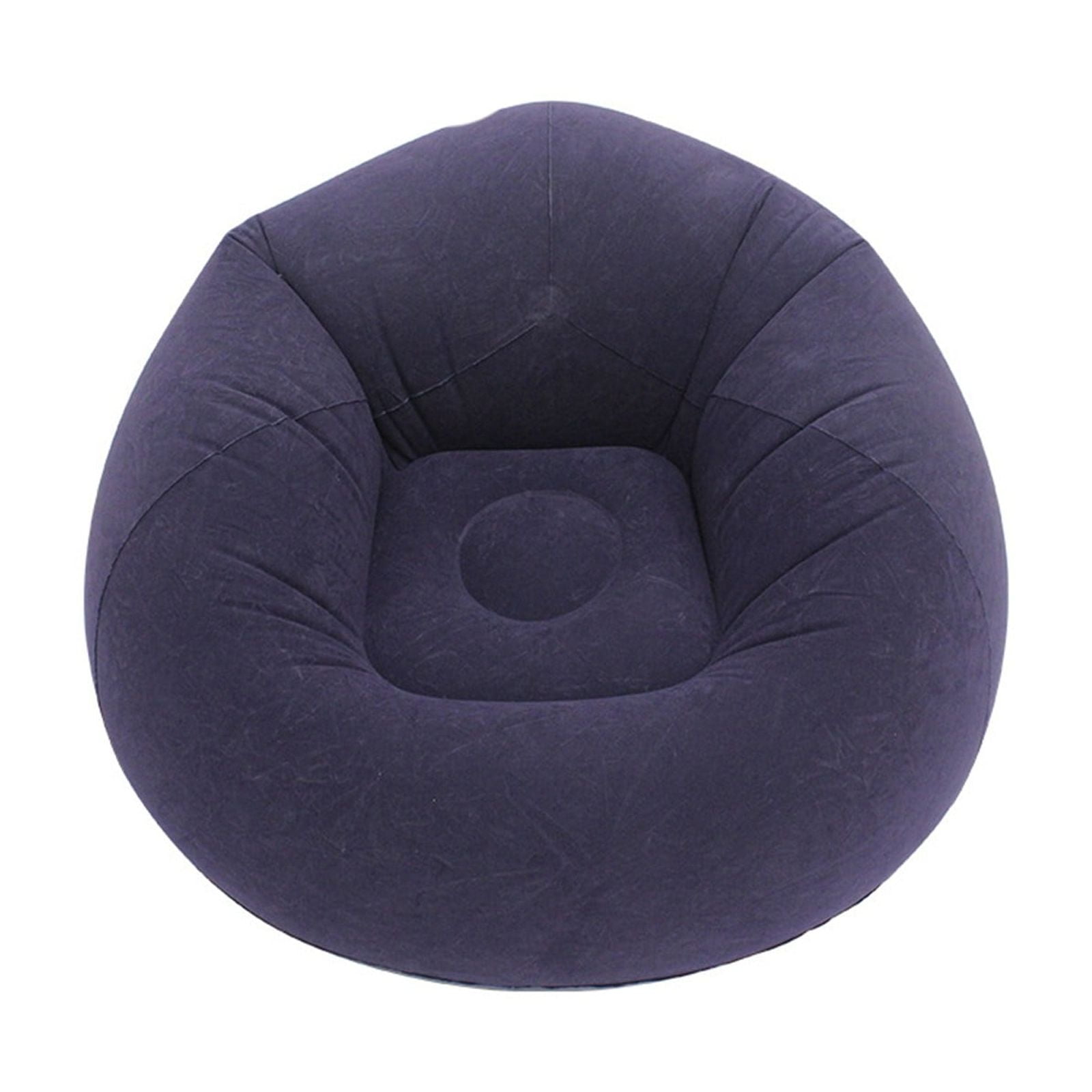 Inflatable Bean Bag Chair for Adults - Beanless Blow Up Lounge Sofa with Corduroy Flocking, Portable Folding Chair for Camping Reading