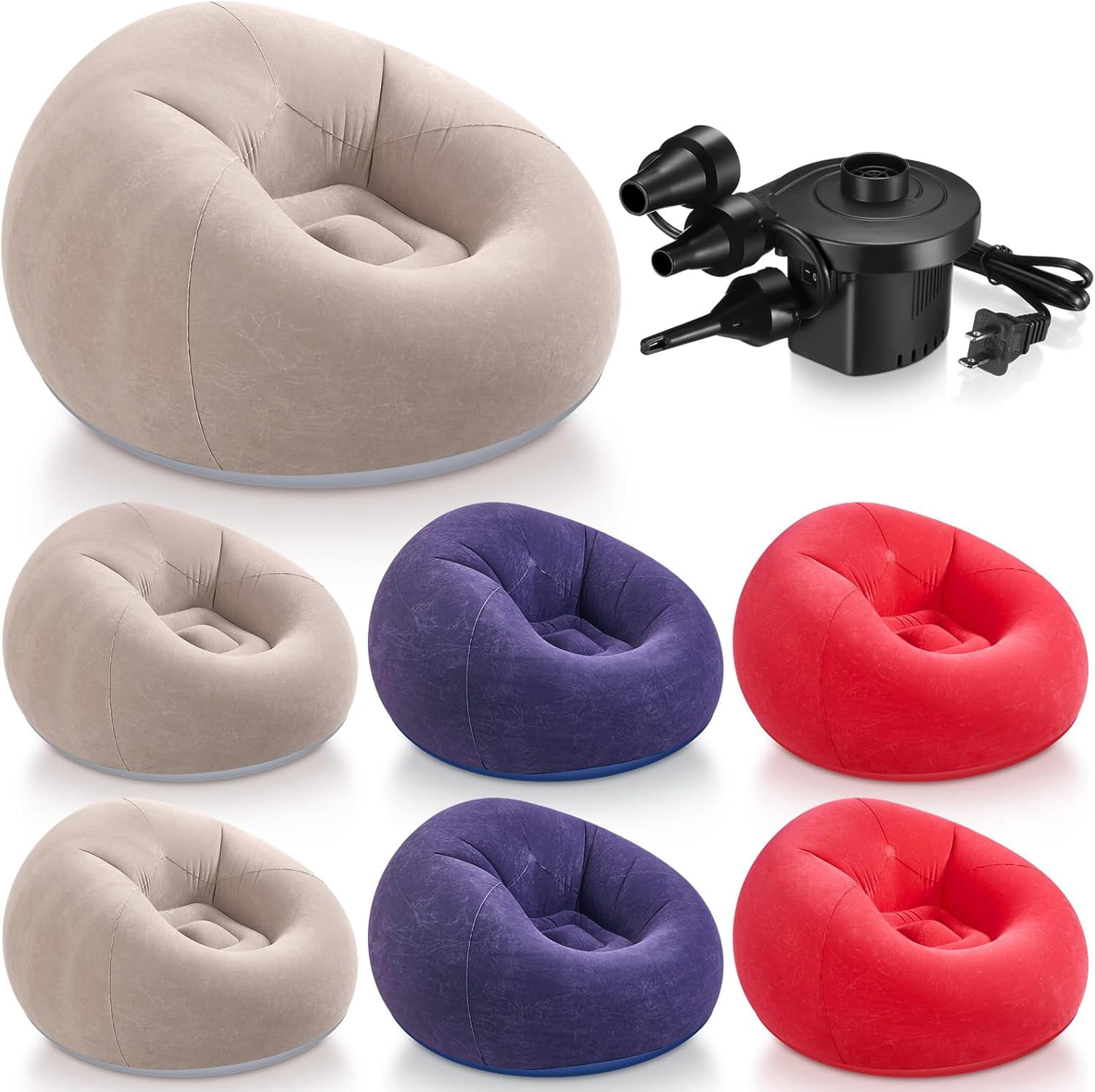 Inflatable Bean Bag Chairs for Adults with Electric Air Pump Blow up ...