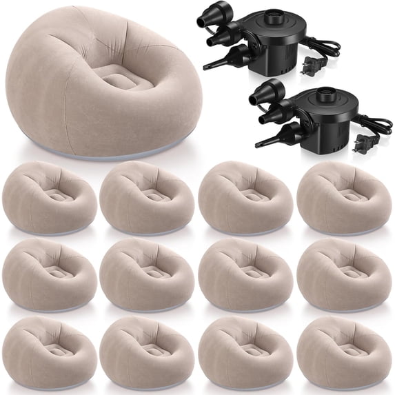 Inflatable Bean Bag Chairs for Adults with Electric Air Pump Blow up Couch Folding Portable Inflatable Couch Lazy Sofa for Outdoor Movie Nights Camping Room ()