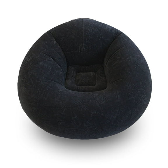 Inflatable Beanless Bean Bag Chair Lounge Sofa, 45x45x28"- Black