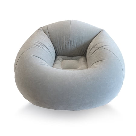 Inflatable Beanless Bean Bag Chair Lounge Sofa, 45x45x28"- Gray