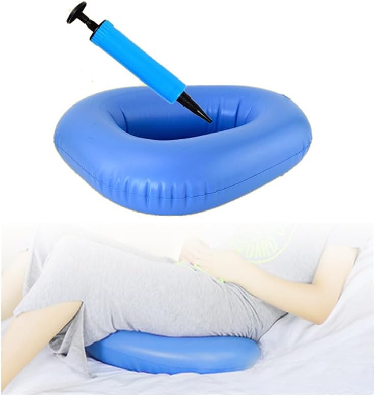 Inflatable Bedpan for Elderly Females Fractured Bed Pan Hospital Toilet Comfortable Inflatable Bed Potty for Adults Disabled Bariatric Bedpan Portable Toilet Nursing Equipment