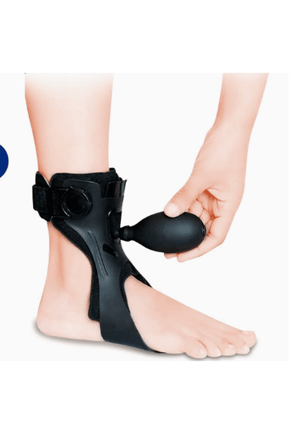 Inflatable Bladder Ankle Orthosis for Right Foot, L Size 9.88-11.02 in, Inflatable Support Stabilizes Anti-Eversion, Snap Buckle Fastener for Easy Wear, Foot Drop Brace for Walking with Shoes