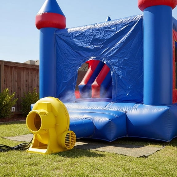 Inflatable Blower, 380W/450W 0.5/0.6HP Commercial Bounce House Pump, Air Fan for Inflatables, Yellow