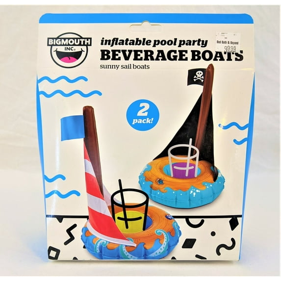 Inflatable Boat Drink Holder Float 1 Pirate Ship 1 Sail Boat Drink Float