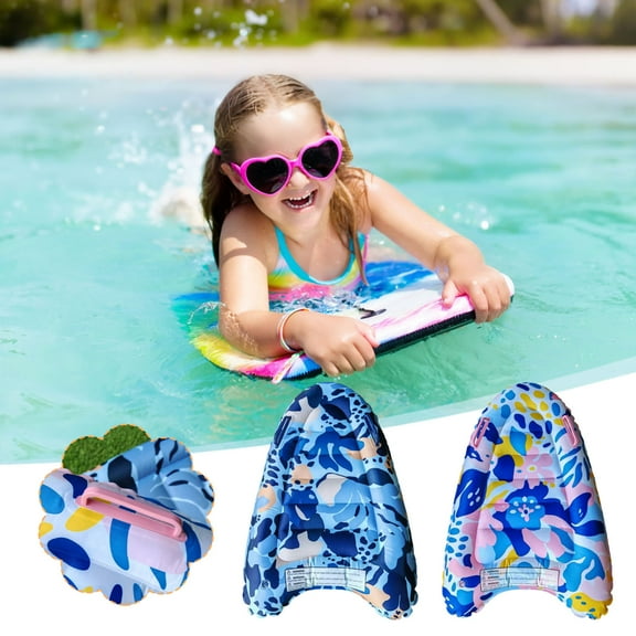 Inflatable Boogy Boards for Beach Travel Toys, Lawn Water Slides, Deluxe with Joint Cloth Material, Water Park Body Surfing Board with Handles, Summer Fun Water Pool Game Toys, 20.5*30.7*5.1in