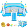 thumbnail image 1 of Inflatable Bounce House, Multifunctional Jump 'n Slide Inflatable Bouncer for Kids Complete Setup with Blower-198"x180" Play Area-96" Tall ,Toddler Jumper Bouncy Castle for Park, Birthday Party Gift, 1 of 6
