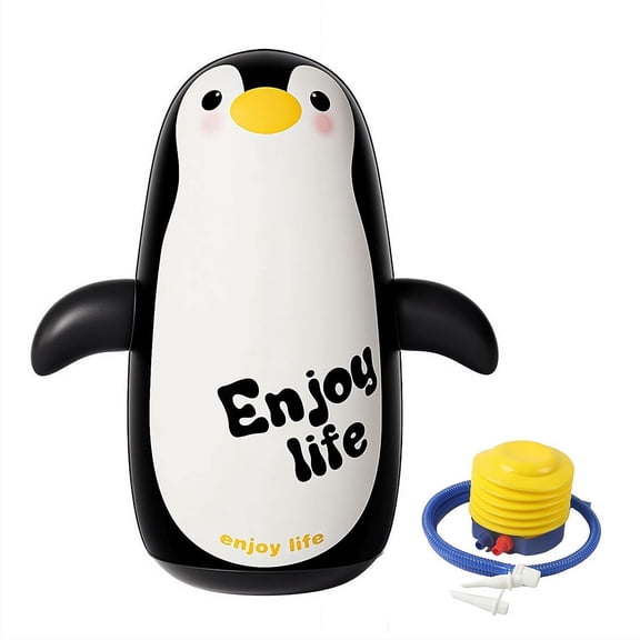  Inflatable Boxing Bag | Cute Cartoon Inflatable Boxing Set | Punching Bag Training Equipment for Boys Girls（penguin）