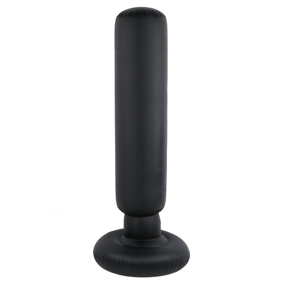Inflatable Boxing Column Punching Bag for Adults Fitness and Heavy Decompression, Free Standing Tumbler Style Physical Exercise Target Stand, 61 inches / 155 cm Height, Black