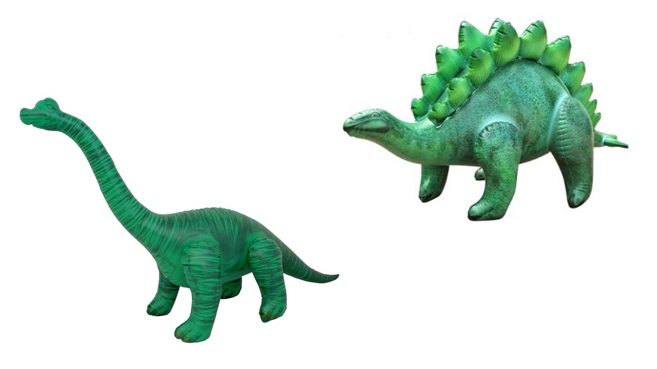 Inflatable Brachiosaurus Stegosaurus Dinosaur Jurassic Toy Party Gift Kids (BRAC4+STE8)