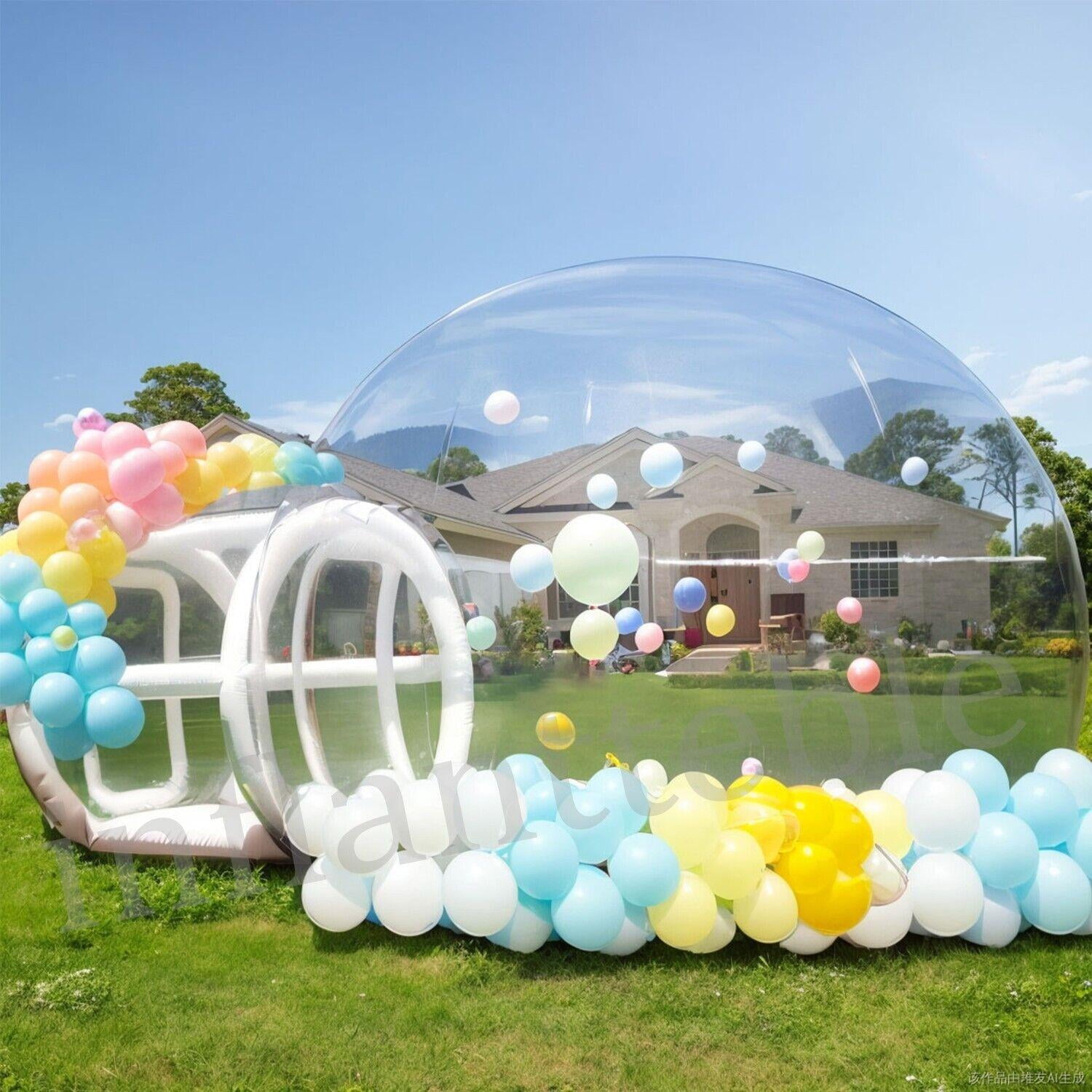 Inflatable Bubble Tent Party House Outdoor Transparent Igloo Dome Tent with Blower Pump Bubble Clear Dome Inflatable House Clear Dome Balloon Garden Tent for Birthday Party Christmas Wedding Walmart.c...