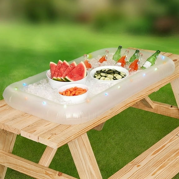 Inflatable Buffet and Salad Bar - Blow Up Ice Holder Serving Tray for Food and Drinks