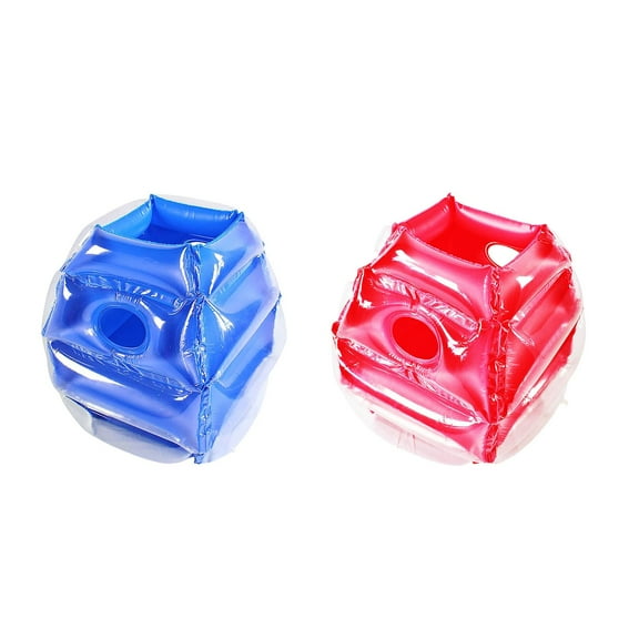 Inflatable Bumper Ball Set for Kids and Adults, Durable PVC Bubble Balls, Outdoor Play Sports Game, 2 Pack Red & Blue, 36 Inch Diameter