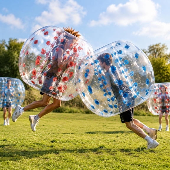 Inflatable Bumper Balls, 2 Pack 5Ft, 0.8Mm Pvc, Body Sumo Zorb Bubble Ball, Human Hamster Suit for Teens Adults