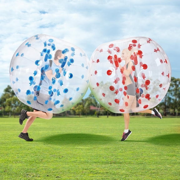 Inflatable Bumper Balls 2 Pack 5Ft Body Sumo Zorb Bubble Ball 0.8Mm Pvc Human Hamster Suit for Teens Adults