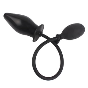 Inflatable Butt Plug Anal Sex Toy Adult Pump Silicone Expandable Dilator Black