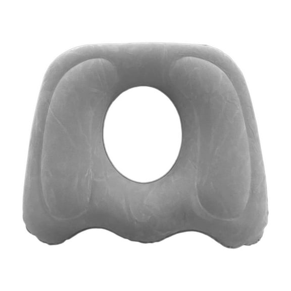 Inflatable Buttocks Cushion with Hollow Design, Flocking Surface for Pressure Relief, Office Chair Pad for Long-Term Sitting Comfort, Hemorrhoid and Bedsore Prevention