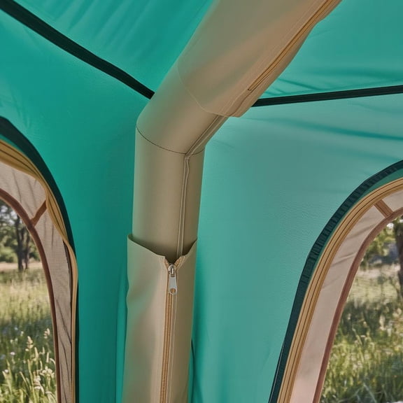 Inflatable Cabin Tent, for 4 people, with rechargeable pump, TPU air tube, 5 large mesh windows