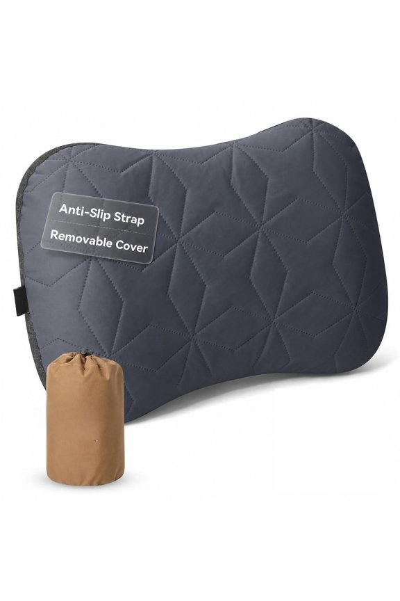 Inflatable Camping Pillow Gray Ultralight Compact for Backpacking Hiking Travel