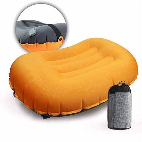 Inflatable Camping Pillow Ultralight Waterproof Travel Pillow with Ergonomic Support & Leak-Proof Air Valve Compact Portable Pillow for Hiking Backpacking Tent Airplane Beach Navy