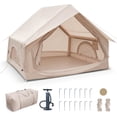 thumbnail image 1 of Inflatable Camping Tent – 420D Oxford Waterproof, Easy Setup Blow Up Tent with Hand Pump, Storage Bag, Glamping Air Cabin for 4-6 Adults, 1 of 7