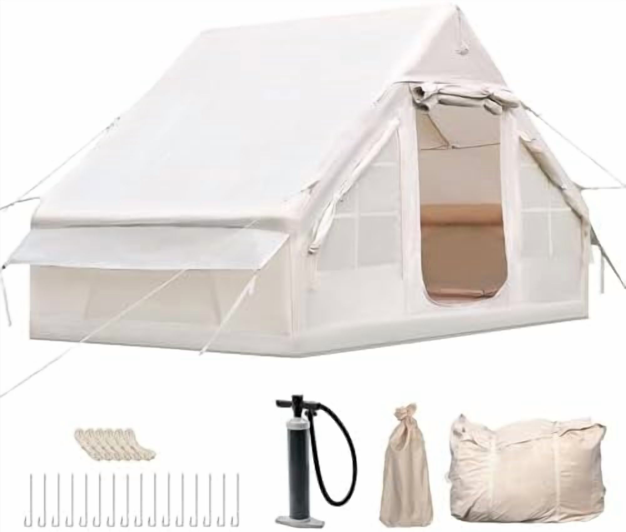 Windows Inflatables Inflatable Camping Tent, Glamping Inflatable Tent for Camping, 4 Season ...