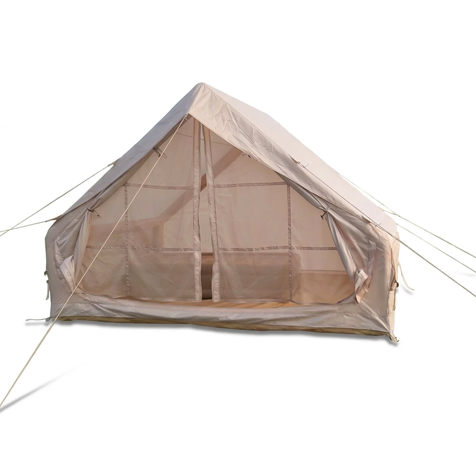 Inflatable Camping Tent with Pump, Waterproof 3-4 Person Glamping Air Tent, 210D Oxford Fabric, Instant Setup & Windproof for Outdoor Family Adventure