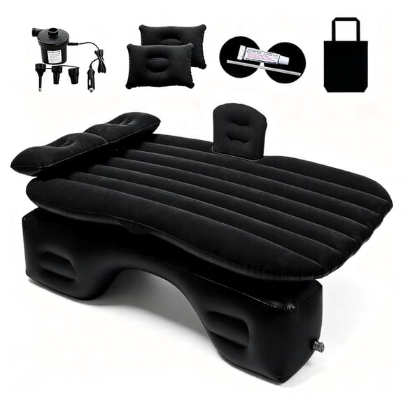 iFaveorr Inflatable Car Air Mattress with Air Pump, Back Seat Bed for Car Camping, 54" (L) x 32" (W) Portable Thickened Sleeping Bed for Travel, Mid-Size, Full-Size Cars & SUVs