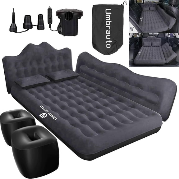 Inflatable Car Mattress Bed: SUV Camping Air Bed for Truck Backseat with Pump & Pillows, Sleeping Airbed Van Back Seat