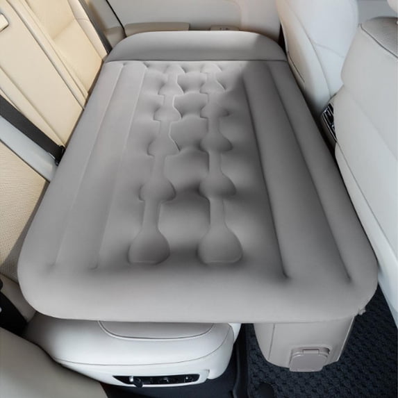 Inflatable Car Mattress Travel Bed, Thickened Car Camping Bed Sleeping Pad with Pump, Inflatable Pillows for Back Seat, Side Seat,Trunk Sleeping (Beige 1set)