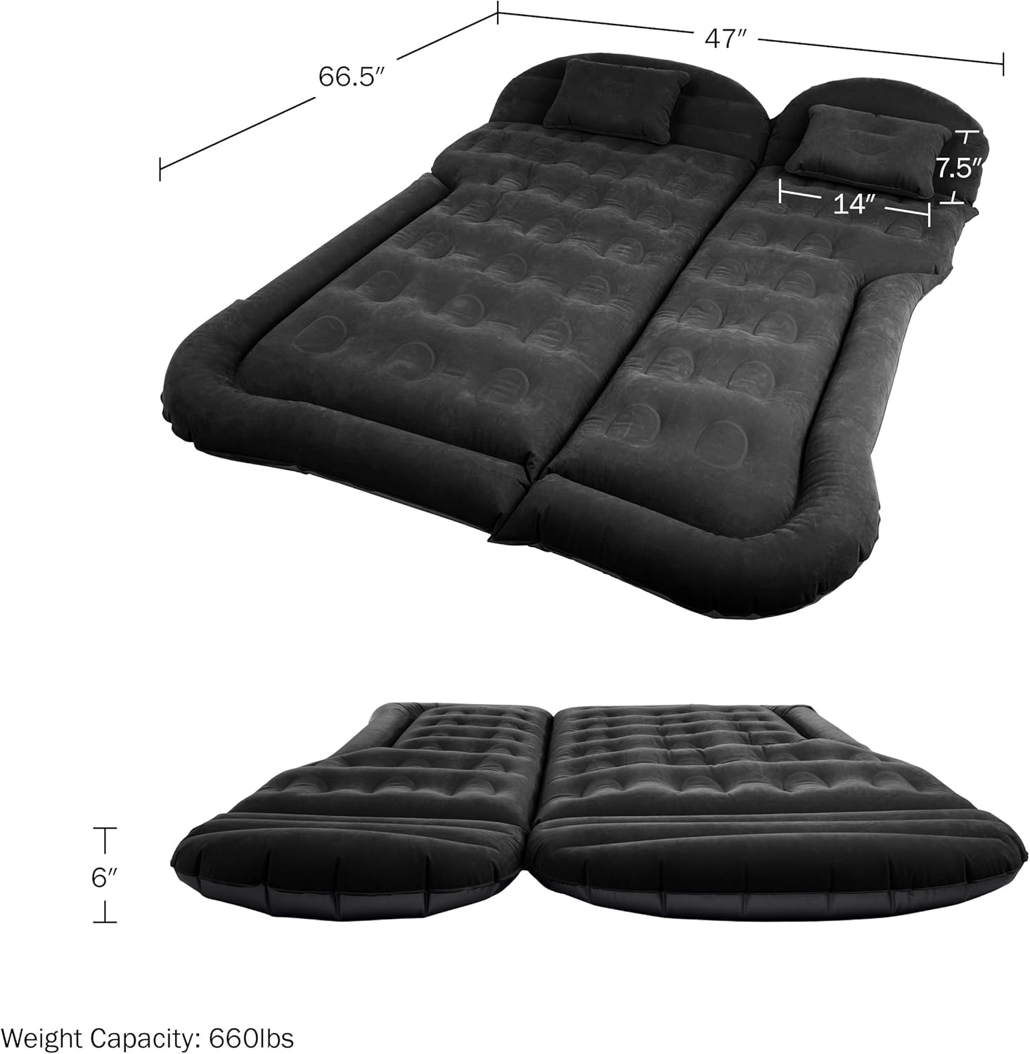 Inflatable Car  Mattress with Pump and Pillows for SUV Tent Camping