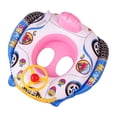 thumbnail image 1 of Inflatable Car Shape Pool Float, Cute Kids Swim Ring, Toddler Inflatable Car Pool Toy, Family Swimming Floating Seat for Baby, Boys Girls, Ages 1+, 1 of 9
