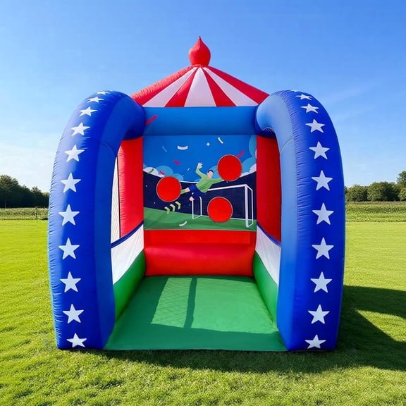 Inflatable Carnival Games 6.5×6.5×9FT, Built-in Blower, Quick-Inflate Football Target (Quick-Inflate Outdoor & Indoor Football Game for Backyard Parties, Team Challenges & Event Fun)